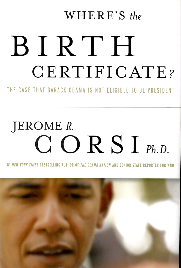 Picture of the front cover of the book entitled Where's the Birth Certificate.