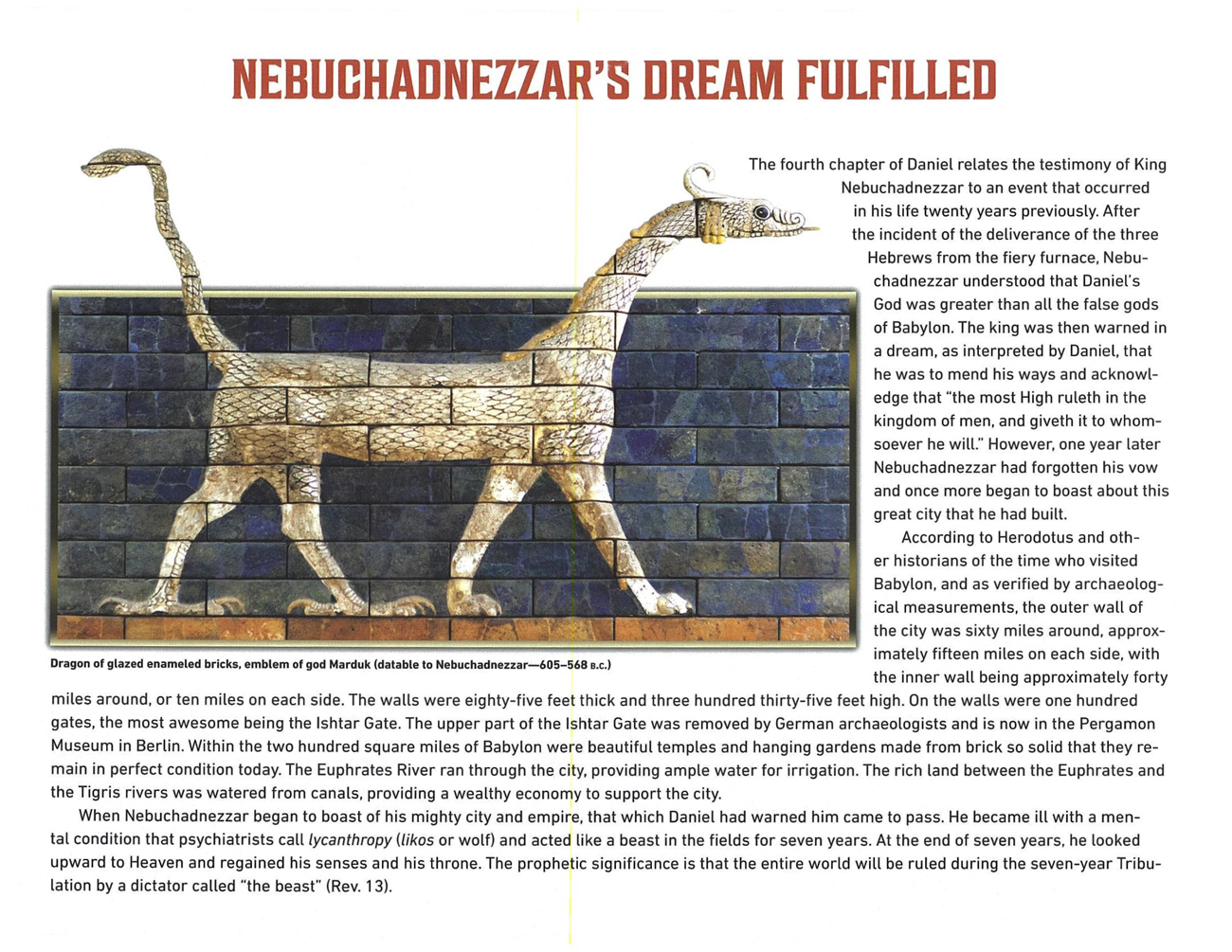 2021 Prophecy Calendar: April - Nebuchadnezzar's Dream Fulfilled