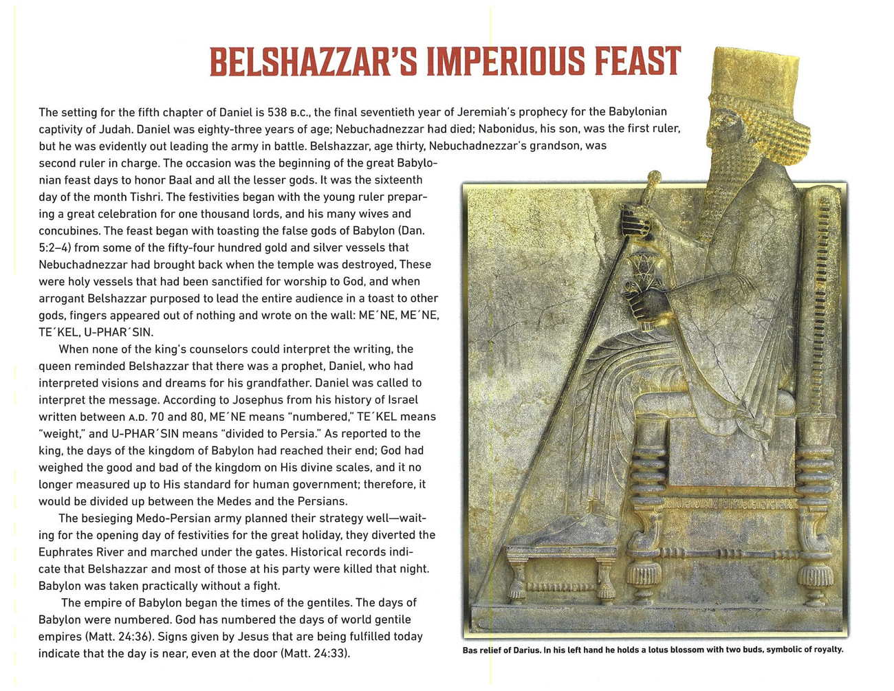 2021 Prophecy Calendar: May - Belshazzer's Imperious Feast