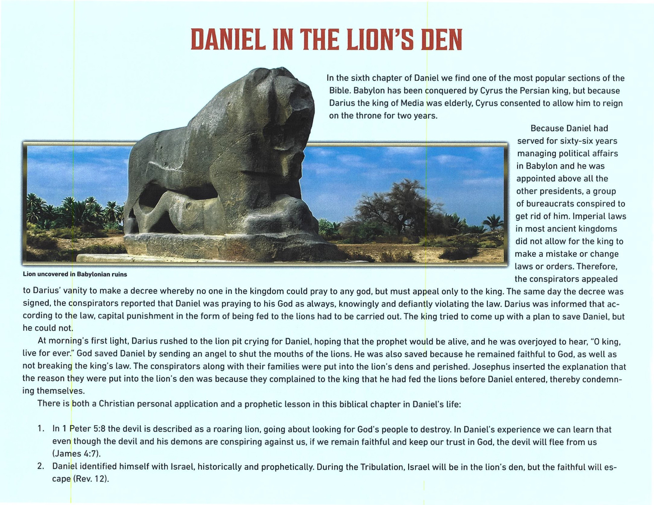 2021 Prophecy Calendar: June - Daniel in the Lion's Den
