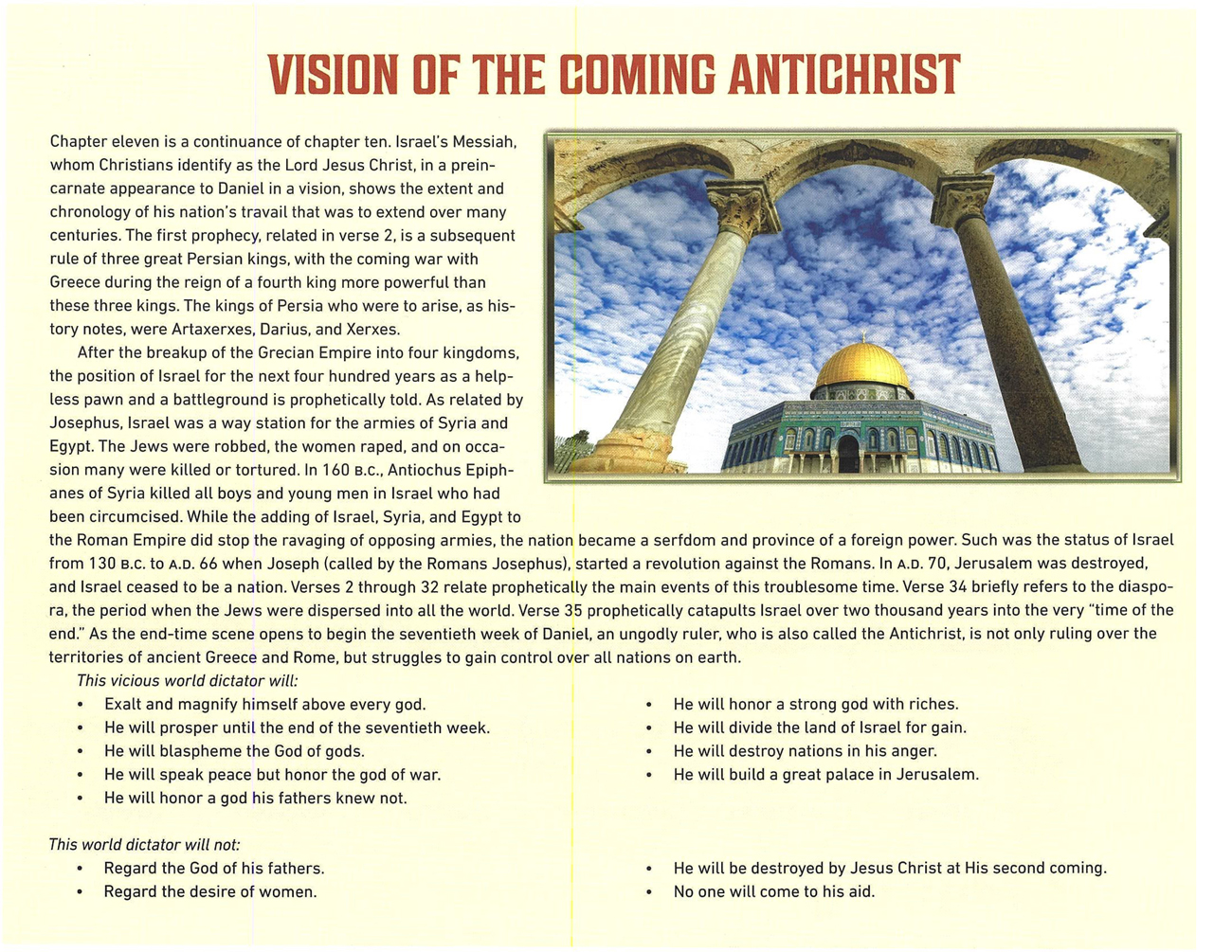 2021 Prophecy Calendar: November - Viasion of the Coming anti-Christ 