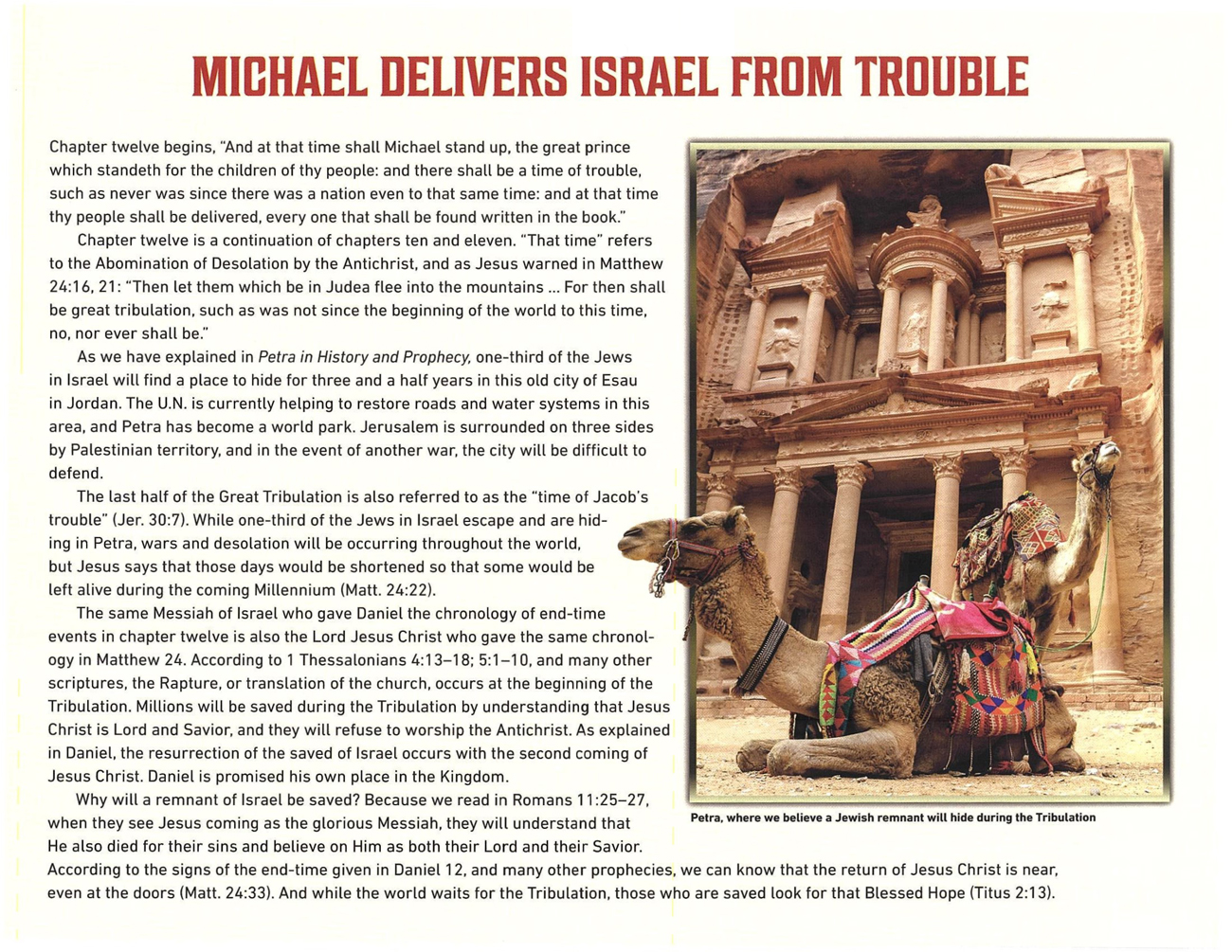 2021 Prophecy Calendar: December - Michael Delivers Israel from Trouble